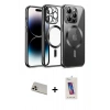 MARSİLYAN™- iPhone 13 Pro Max Kılıf Nova Işık Özel Seri - Siyah Joko 5D Cam + Rainbow Kamera Lens Koruma Cam - REGD