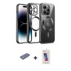 MARSİLYAN™- iPhone 13 Pro Max Kılıf Nova Işık Özel Seri - Siyah Joko 5D Cam + Renkli Kamera Lens Koruma Cam - YL