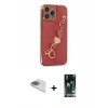 MARSİLYAN™- iPhone 13 Pro Max Kılıf Nova Işık Prime - Şeffaf 360 Full Body Arka Koruyucu + Pers Alüminyum Kamera Lens - GD