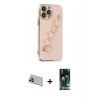 MARSİLYAN™- iPhone 13 Pro Max Kılıf Nova Işık Prime - Şeffaf 360 Full Body Arka Koruyucu + Mor Rainbow Kamera Lens Koruma Cam
