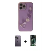 MARSİLYAN™- iPhone 13 Pro Max Kılıf Nova Işık Prime - Şeffaf 360 Full Body Arka Koruyucu + Neon Fosforlu Kamera Lens - BZ