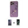 MARSİLYAN™- iPhone 13 Pro Max Kılıf Nova Işık Prime - Şeffaf 360 Full Body Arka Koruyucu + Neon Fosforlu Kamera Lens - MI