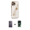 MARSİLYAN™- iPhone 13 Pro Max Kılıf Nova Işık Prime - Şeffaf 360 Full Body Arka Koruyucu + Neon Fosforlu Kamera Lens - BZ