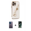MARSİLYAN™- iPhone 13 Pro Max Kılıf Nova Işık Prime - Şeffaf 360 Full Body Arka Koruyucu + Neon Fosforlu Kamera Lens - MI
