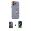 MARSİLYAN™- iPhone 13 Pro Max Kılıf Nova Işık Prime - Şeffaf 360 Full Body Arka Koruyucu + Neon Fosforlu Kamera Lens - MI