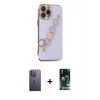 MARSİLYAN™- iPhone 13 Pro Max Kılıf Nova Işık Prime - Şeffaf 360 Full Body Arka Koruyucu + Neon Fosforlu Kamera Lens - BZ