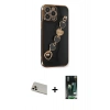 MARSİLYAN™- iPhone 13 Pro Max Kılıf Nova Işık Prime - Şeffaf 360 Full Body Arka Koruyucu + Rainbow Kamera Lens Koruma Cam - REGD