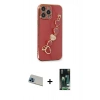 MARSİLYAN™- iPhone 13 Pro Max Kılıf Nova Işık Prime - Şeffaf 360 Full Body Arka Koruyucu + Rainbow Kamera Lens Koruma Cam - MI