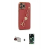 MARSİLYAN™- iPhone 13 Pro Max Kılıf Nova Işık Prime - Şeffaf 360 Full Body Arka Koruyucu + Rainbow Kamera Lens Koruma Cam - KI