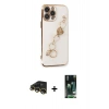 MARSİLYAN™- iPhone 13 Pro Max Kılıf Nova Işık Prime - Şeffaf 360 Full Body Arka Koruyucu + Raze Metal Kamera Lens - GD