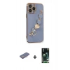 MARSİLYAN™- iPhone 13 Pro Max Kılıf Nova Işık Prime - Şeffaf 360 Full Body Arka Koruyucu + Renkli Kamera Lens Koruma Cam - PE