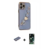 MARSİLYAN™- iPhone 13 Pro Max Kılıf Nova Işık Prime - Şeffaf 360 Full Body Arka Koruyucu + Renkli Kamera Lens Koruma Cam - MI