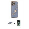 MARSİLYAN™- iPhone 13 Pro Max Kılıf Nova Işık Prime - Şeffaf 360 Full Body Arka Koruyucu + Renkli Kamera Lens Koruma Cam - SI