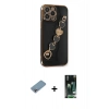 MARSİLYAN™- iPhone 13 Pro Max Kılıf Nova Işık Prime - Şeffaf 360 Full Body Arka Koruyucu + Shine Kamera Lens Koruma Cam - GI