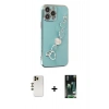 MARSİLYAN™- iPhone 13 Pro Max Kılıf Nova Işık Prime - Şeffaf 360 Full Body Arka Koruyucu + Shine Kamera Lens - GD