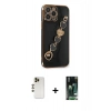 MARSİLYAN™- iPhone 13 Pro Max Kılıf Nova Işık Prime - Şeffaf 360 Full Body Arka Koruyucu + Shine Kamera Lens - GD
