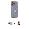 MARSİLYAN™- iPhone 13 Pro Max Kılıf Nova Işık Prime - Şeffaf Maxco Cam Ekran Koruyucu + Kırmızı Rainbow Kamera Lens Koruma Cam