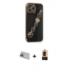 MARSİLYAN™- iPhone 13 Pro Max Kılıf Nova Işık Prime - Şeffaf Maxco Cam Ekran Koruyucu + Rainbow Kamera Lens Koruma Cam - MR
