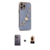 MARSİLYAN™- iPhone 13 Pro Max Kılıf Nova Işık Prime - Şeffaf Maxco Cam Ekran Koruyucu + Neon Fosforlu Kamera Lens - BZ