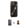 MARSİLYAN™- iPhone 13 Pro Max Kılıf Nova Işık Prime - Şeffaf Maxco Cam Ekran Koruyucu + Neon Fosforlu Kamera Lens - BZ