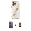 MARSİLYAN™- iPhone 13 Pro Max Kılıf Nova Işık Prime - Şeffaf Maxco Cam Ekran Koruyucu + Neon Fosforlu Kamera Lens - BZ