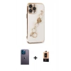 MARSİLYAN™- iPhone 13 Pro Max Kılıf Nova Işık Prime - Şeffaf Maxco Cam Ekran Koruyucu + Neon Fosforlu Kamera Lens - MI