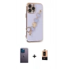 MARSİLYAN™- iPhone 13 Pro Max Kılıf Nova Işık Prime - Şeffaf Maxco Cam Ekran Koruyucu + Neon Fosforlu Kamera Lens - MI