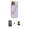MARSİLYAN™- iPhone 13 Pro Max Kılıf Nova Işık Prime - Şeffaf Maxco Cam Ekran Koruyucu + Neon Fosforlu Kamera Lens - YL