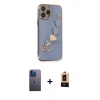 MARSİLYAN™- iPhone 13 Pro Max Kılıf Nova Işık Prime - Şeffaf Maxco Cam Ekran Koruyucu + Neon Fosforlu Kamera Lens - MI