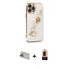 MARSİLYAN™- iPhone 13 Pro Max Kılıf Nova Işık Prime - Şeffaf Maxco Cam Ekran Koruyucu + Rainbow Kamera Lens Koruma Cam - REGD