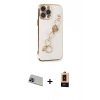 MARSİLYAN™- iPhone 13 Pro Max Kılıf Nova Işık Prime - Şeffaf Maxco Cam Ekran Koruyucu + Rainbow Kamera Lens Koruma Cam - MI