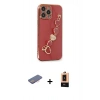 MARSİLYAN™- iPhone 13 Pro Max Kılıf Nova Işık Prime - Şeffaf Maxco Cam Ekran Koruyucu + Renkli Kamera Lens Koruma Cam - PE