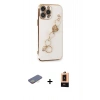 MARSİLYAN™- iPhone 13 Pro Max Kılıf Nova Işık Prime - Şeffaf Maxco Cam Ekran Koruyucu + Renkli Kamera Lens Koruma Cam - SI