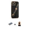 MARSİLYAN™- iPhone 13 Pro Max Kılıf Nova Işık Prime - Şeffaf Maxco Cam Ekran Koruyucu + Renkli Kamera Lens Koruma Cam - YL