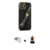MARSİLYAN™- iPhone 13 Pro Max Kılıf Nova Işık Prime - Şeffaf Maxco Cam Ekran Koruyucu + Pers Alüminyum Kamera Lens - SABE