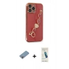 MARSİLYAN™- iPhone 13 Pro Max Kılıf Nova Işık Prime - Şeffaf Pasifik Cam Ekran Koruyucu + Gökkuşağı Shine Kamera Lens Koruma Cam
