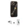 MARSİLYAN™- iPhone 13 Pro Max Kılıf Nova Işık Prime - Şeffaf Pasifik Cam Ekran Koruyucu + Pers Alüminyum Kamera Lens - GD