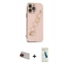 MARSİLYAN™- iPhone 13 Pro Max Kılıf Nova Işık Prime - Şeffaf Pasifik Cam Ekran Koruyucu + Kırmızı Rainbow Kamera Lens Koruma Cam