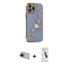 MARSİLYAN™- iPhone 13 Pro Max Kılıf Nova Işık Prime - Şeffaf Pasifik Cam Ekran Koruyucu + Kırmızı Rainbow Kamera Lens Koruma Cam