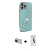 MARSİLYAN™- iPhone 13 Pro Max Kılıf Nova Işık Prime - Şeffaf Pasifik Cam Ekran Koruyucu + Kırmızı Rainbow Kamera Lens Koruma Cam