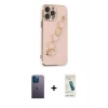MARSİLYAN™- iPhone 13 Pro Max Kılıf Nova Işık Prime - Şeffaf Pasifik Cam Ekran Koruyucu + Mavi Neon Fosforlu Kamera Lens