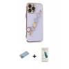 MARSİLYAN™- iPhone 13 Pro Max Kılıf Nova Işık Prime - Şeffaf Pasifik Cam Ekran Koruyucu + Shine Kamera Lens Koruma Cam - MI