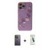 MARSİLYAN™- iPhone 13 Pro Max Kılıf Nova Işık Prime - Şeffaf Pasifik Cam Ekran Koruyucu + Neon Fosforlu Kamera Lens - YL