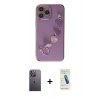 MARSİLYAN™- iPhone 13 Pro Max Kılıf Nova Işık Prime - Şeffaf Pasifik Cam Ekran Koruyucu + Neon Fosforlu Kamera Lens - BZ