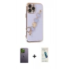 MARSİLYAN™- iPhone 13 Pro Max Kılıf Nova Işık Prime - Şeffaf Pasifik Cam Ekran Koruyucu + Neon Fosforlu Kamera Lens - YL