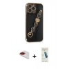 MARSİLYAN™- iPhone 13 Pro Max Kılıf Nova Işık Prime - Şeffaf Pasifik Cam Ekran Koruyucu + Pers Alüminyum Kamera Lens - KI