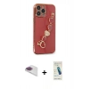 MARSİLYAN™- iPhone 13 Pro Max Kılıf Nova Işık Prime - Şeffaf Pasifik Cam Ekran Koruyucu + Pers Alüminyum Kamera Lens - GI