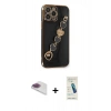MARSİLYAN™- iPhone 13 Pro Max Kılıf Nova Işık Prime - Şeffaf Pasifik Cam Ekran Koruyucu + Pers Alüminyum Kamera Lens - GI