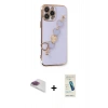 MARSİLYAN™- iPhone 13 Pro Max Kılıf Nova Işık Prime - Şeffaf Pasifik Cam Ekran Koruyucu + Pers Alüminyum Kamera Lens - GI
