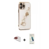 MARSİLYAN™- iPhone 13 Pro Max Kılıf Nova Işık Prime - Şeffaf Pasifik Cam Ekran Koruyucu + Pers Alüminyum Kamera Lens - KI